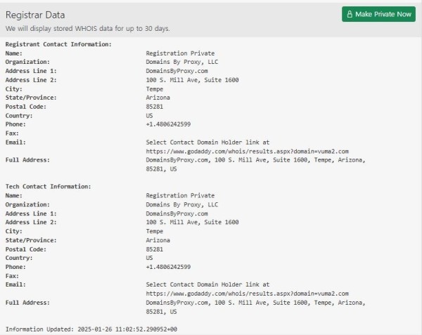 베스파 registar data 정보