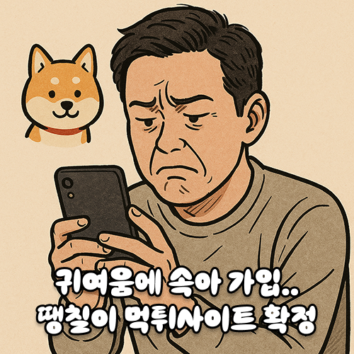 땡칠이 먹튀사이트 신규 회원들에게 귀여운 캐릭터 앞세워 가입 유도한 뒤 먹튀 한 사례