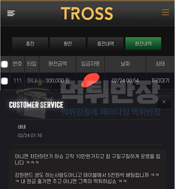 트로스 먹튀 피해 증거 자료