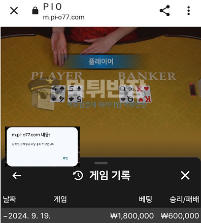 먹튀사이트 피오 피해자 증거 자료